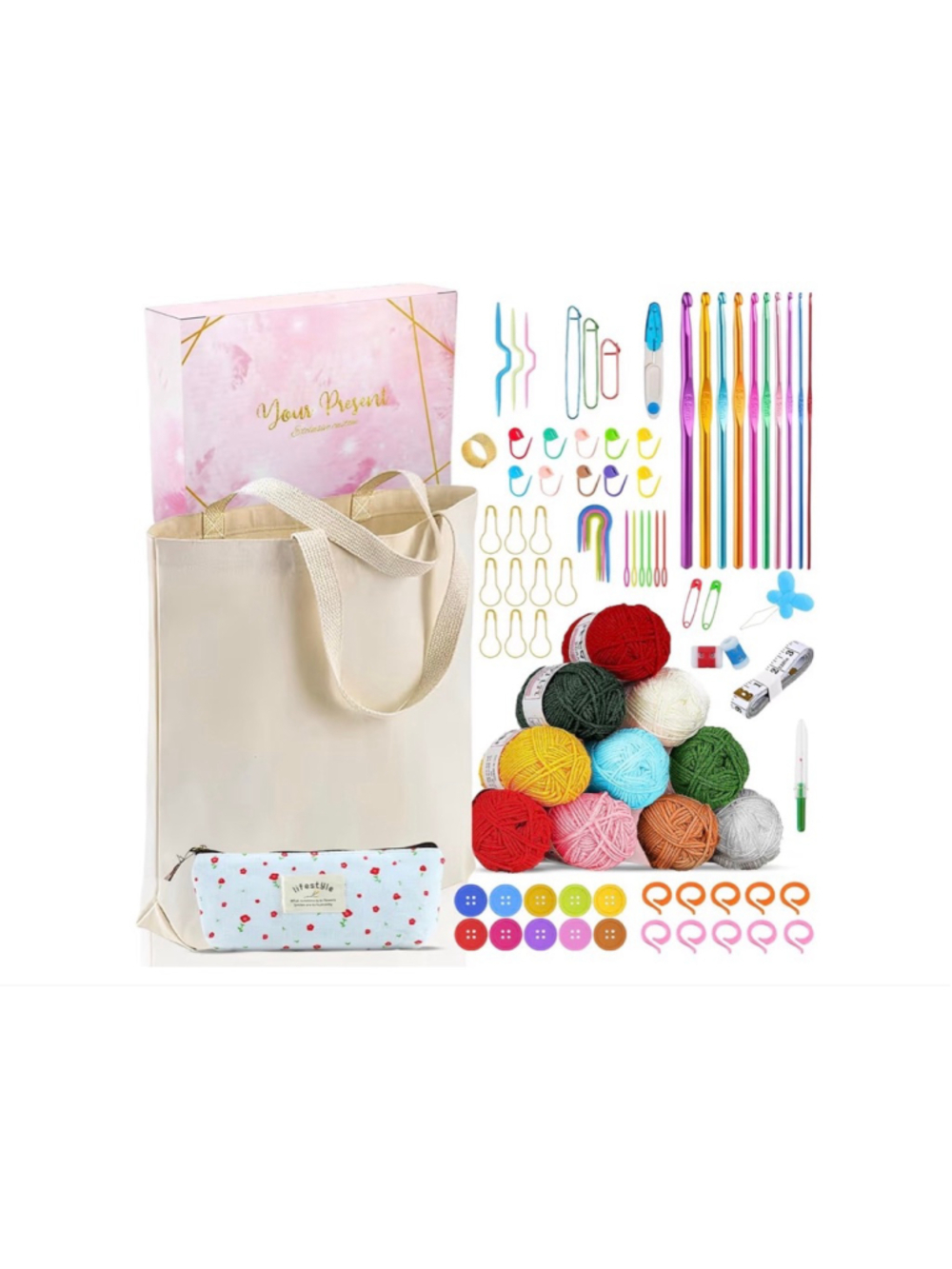 NEW Crochet Starter Kit for Beginners 88PCS Complete Set Ergonomic Needles